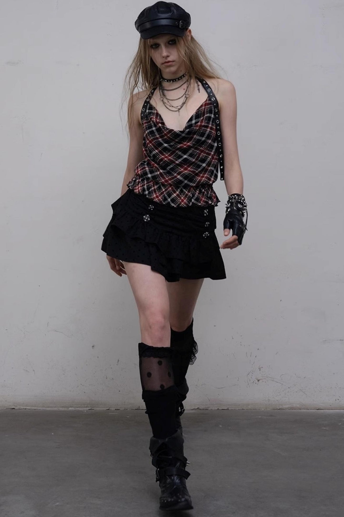 Punk Silhouette Strap Top
