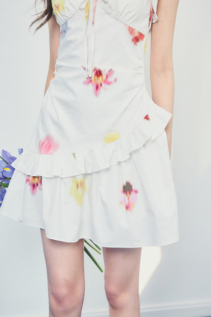 Floral V-Neck Ruffle Dress