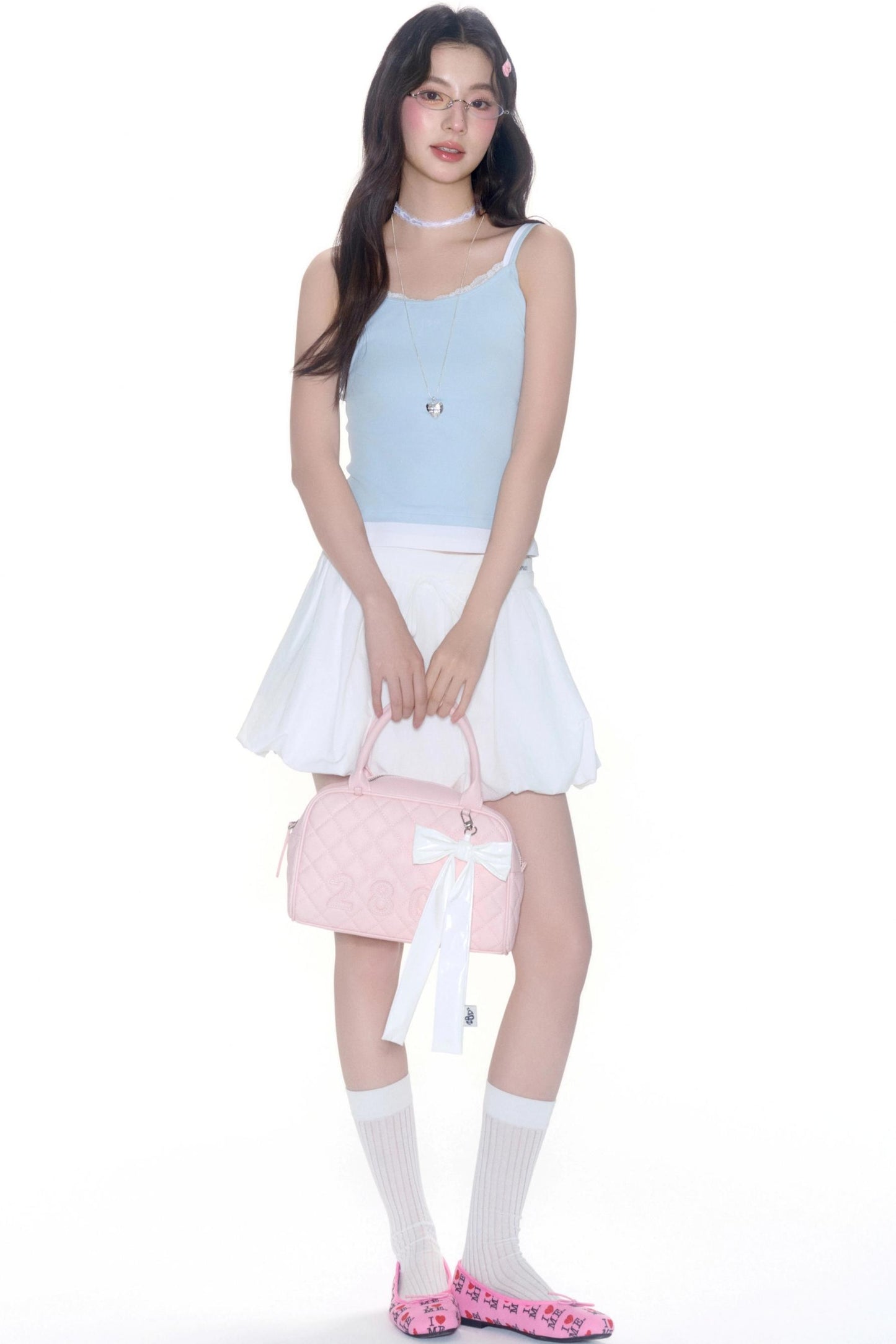 Floral Lace Camisole & Vintage Denim Set-Up