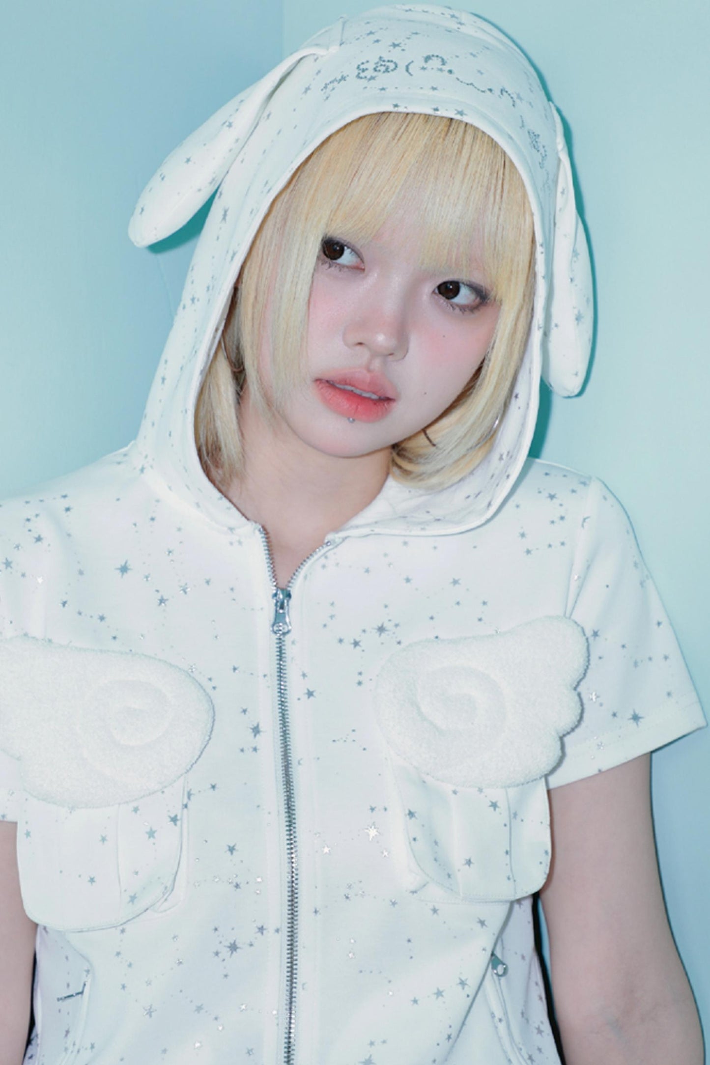 Silver Angel Wing Hoodie Top