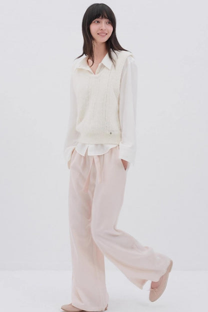 Lyocell Wool Drawstring Slacks