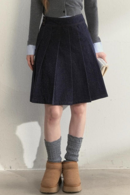 Vintage Denim Pleated Jacket Set-Up