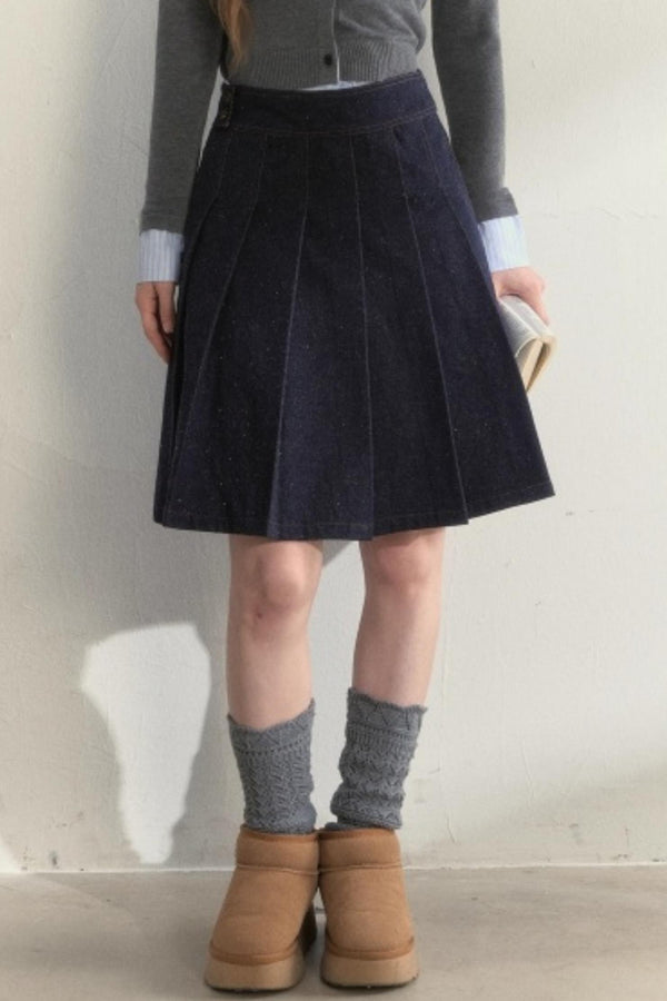 Vintage Denim Pleated Jacket Set-Up