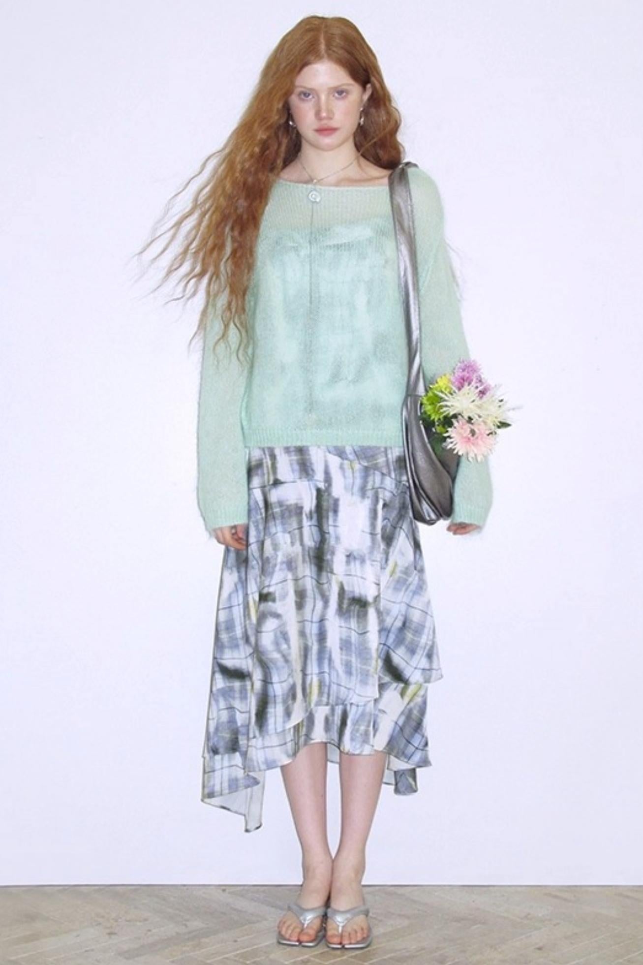 Absinthe Peach Mohair Sweater Top