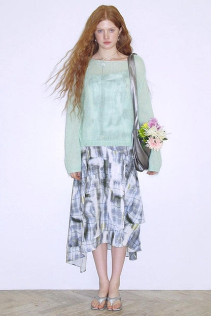 Absinthe Peach Mohair Sweater Top