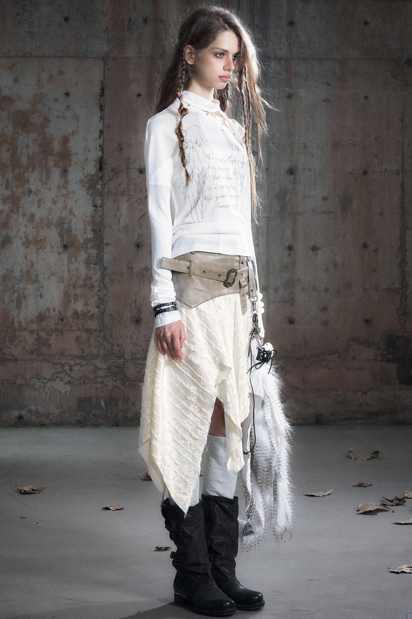 Swing Collar Long Sleeve Shirt