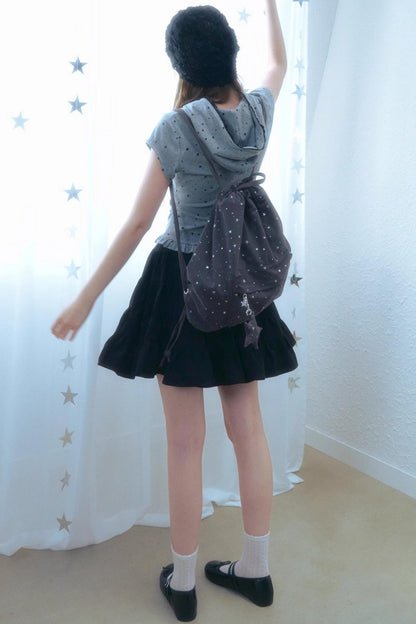 Silver Stars Drawstring Backpack