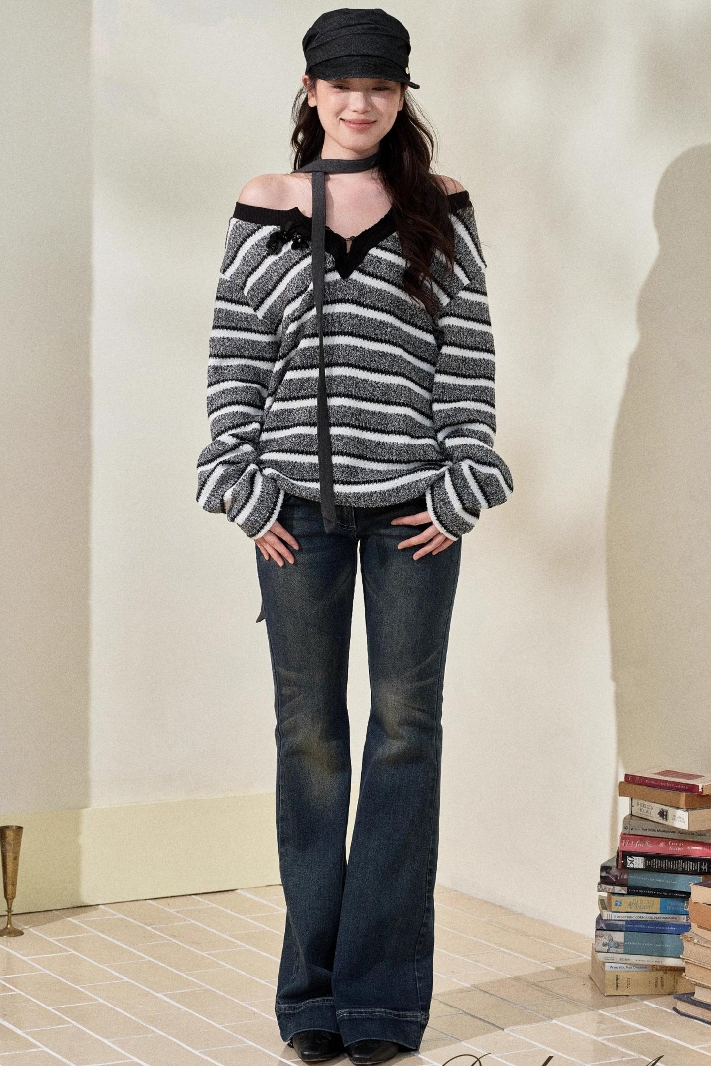 Blue Vintage Slim Denim Trousers