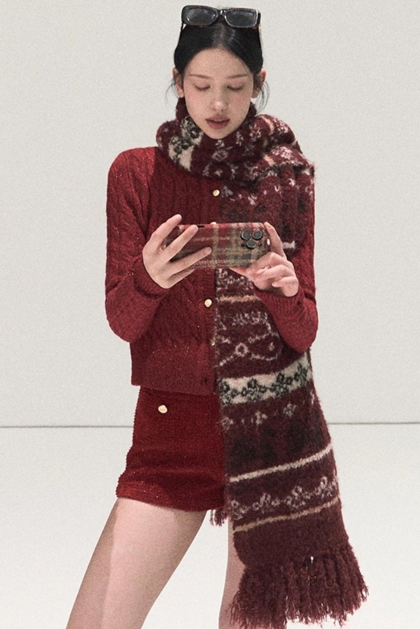 Handmade Wool Fair Isle Scarf