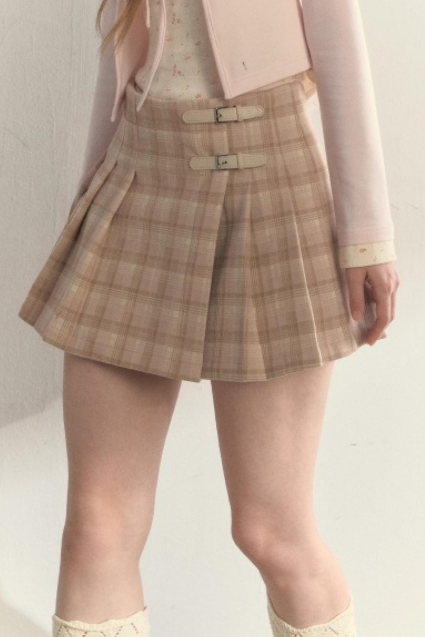 Retro Plaid Pleated Skirt