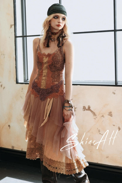 Vintage Elf Embroidered Dress