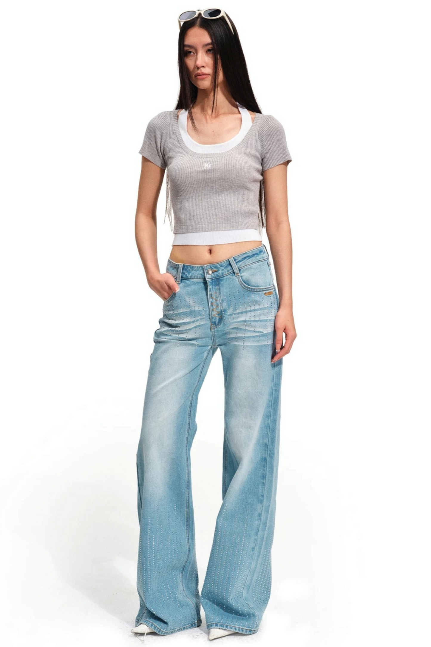 Shiny Vintage Denim Pants
