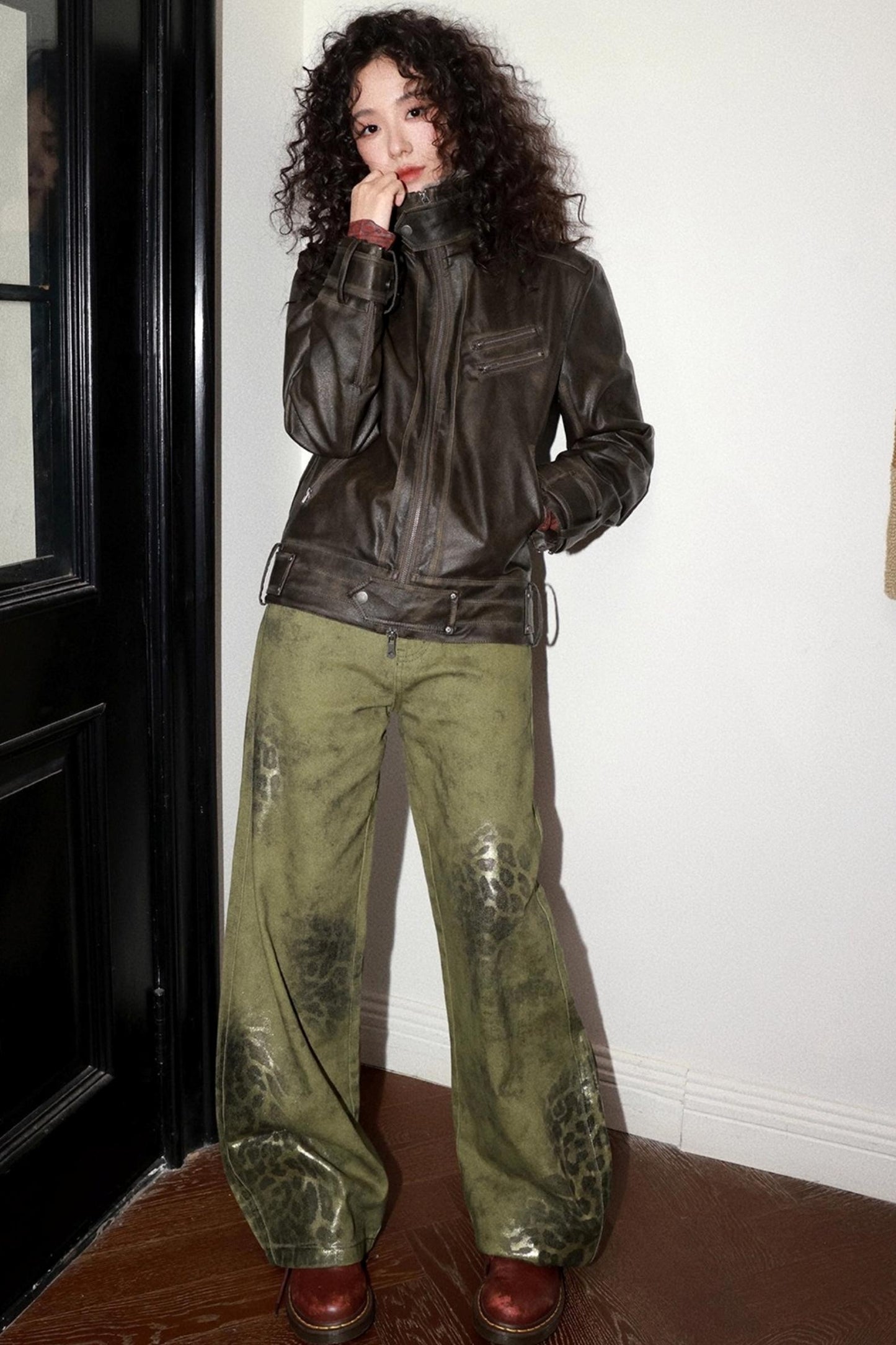 Coffee Faux Fur Collar Jacket