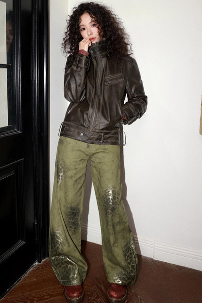 Coffee Faux Fur Collar Jacket