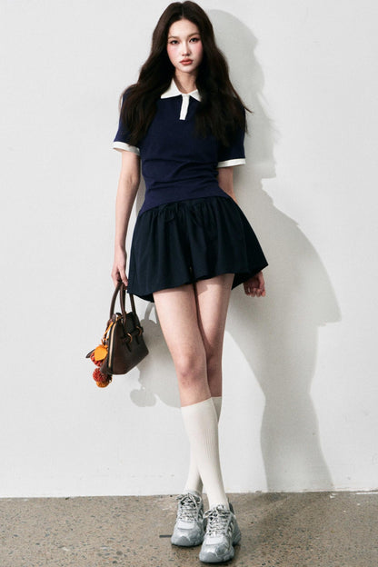 Fluffy Drawstring Skirt