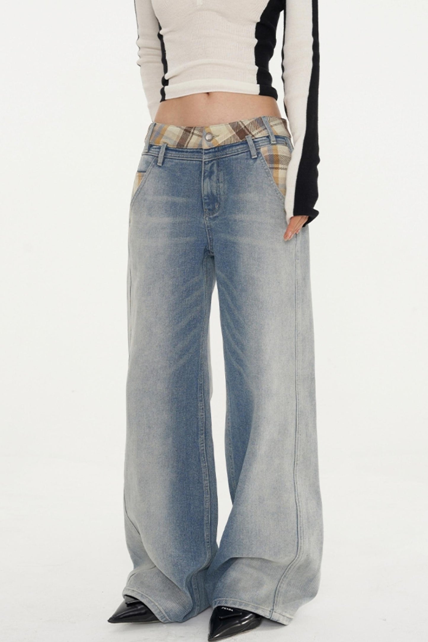 Loose Fit Straight Retro Denim Pants