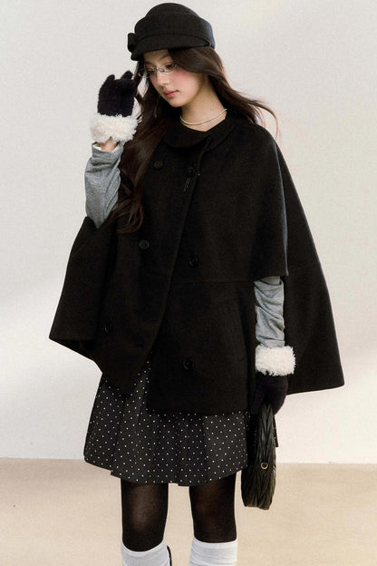 Doll Collar Woolen Cape Coat
