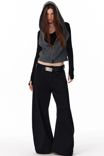 Vintage Hooded Knit Cardigan Top