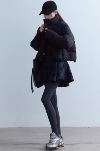 Scottish Plaid A-Hem Woolen Skirt