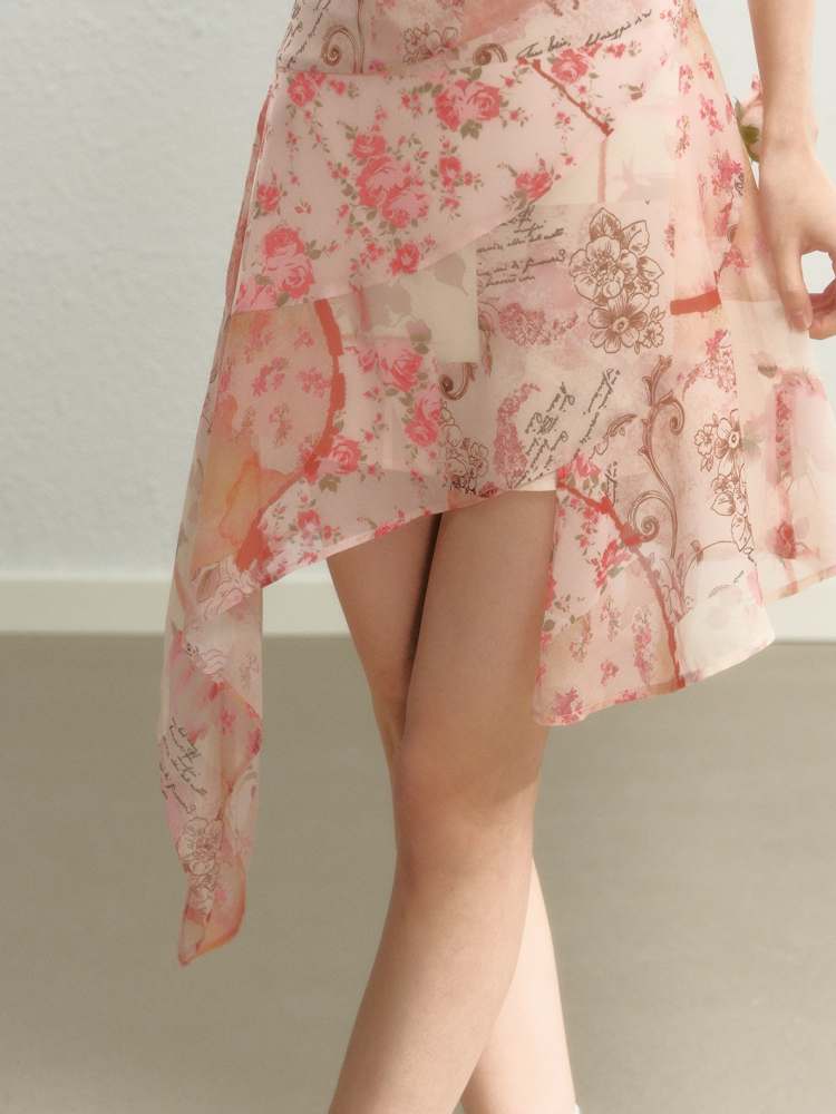 Floral Asymmetry Cami Dress