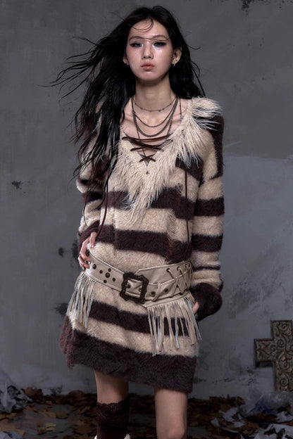 Vintage Street Punk Long Sweater