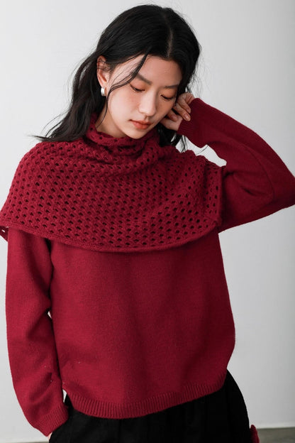 Berry Red Knitted Vest Sweater