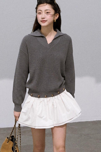 Wool V-Neck Temptation Dress