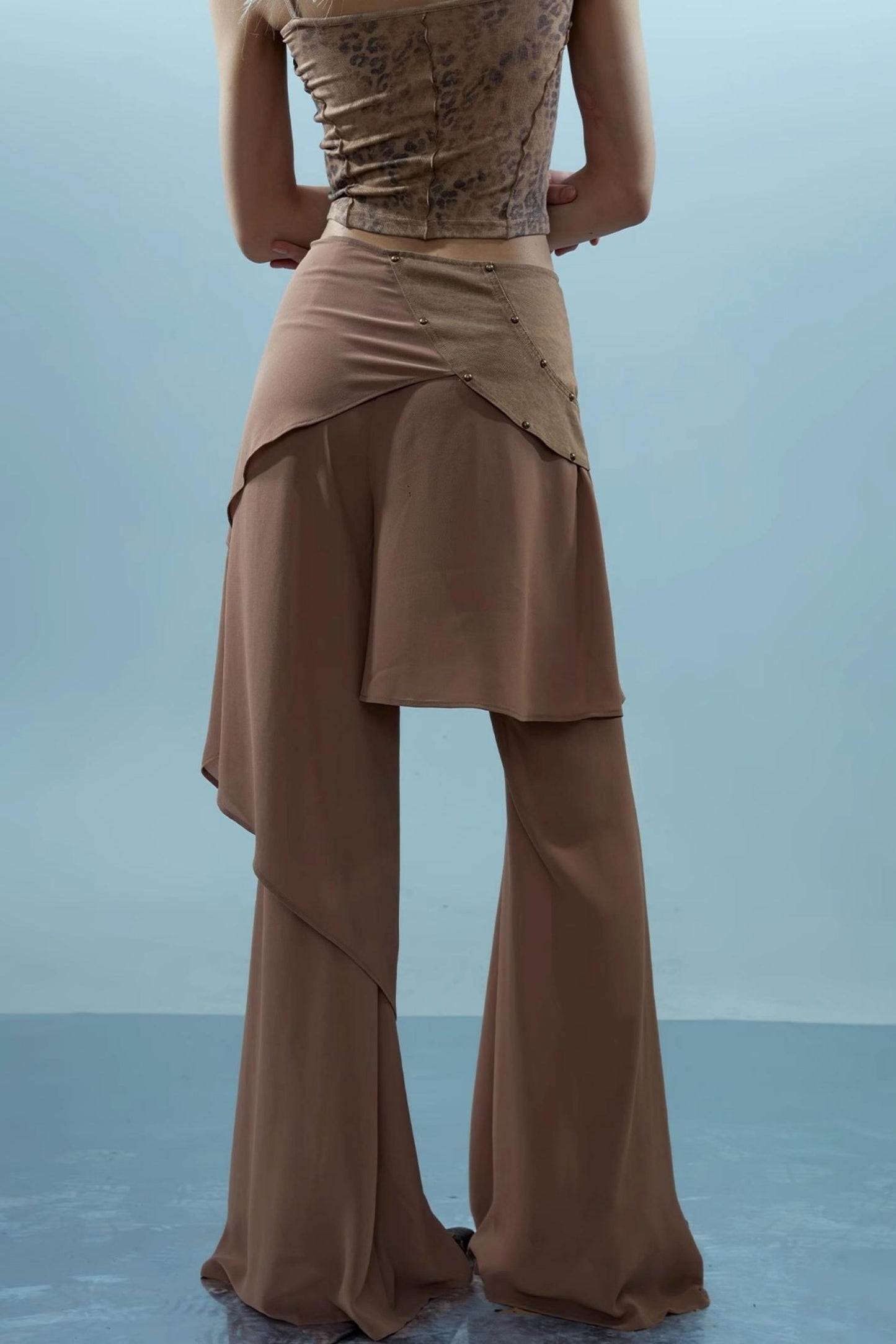 Layered Chiffon Windbreaker Pants