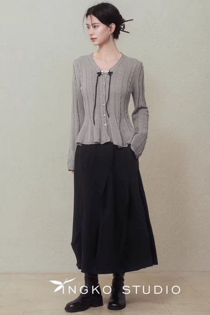 Ingko Cloud Gray Knit Cardigan