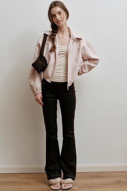 Faux Suede Embroidery Jacket