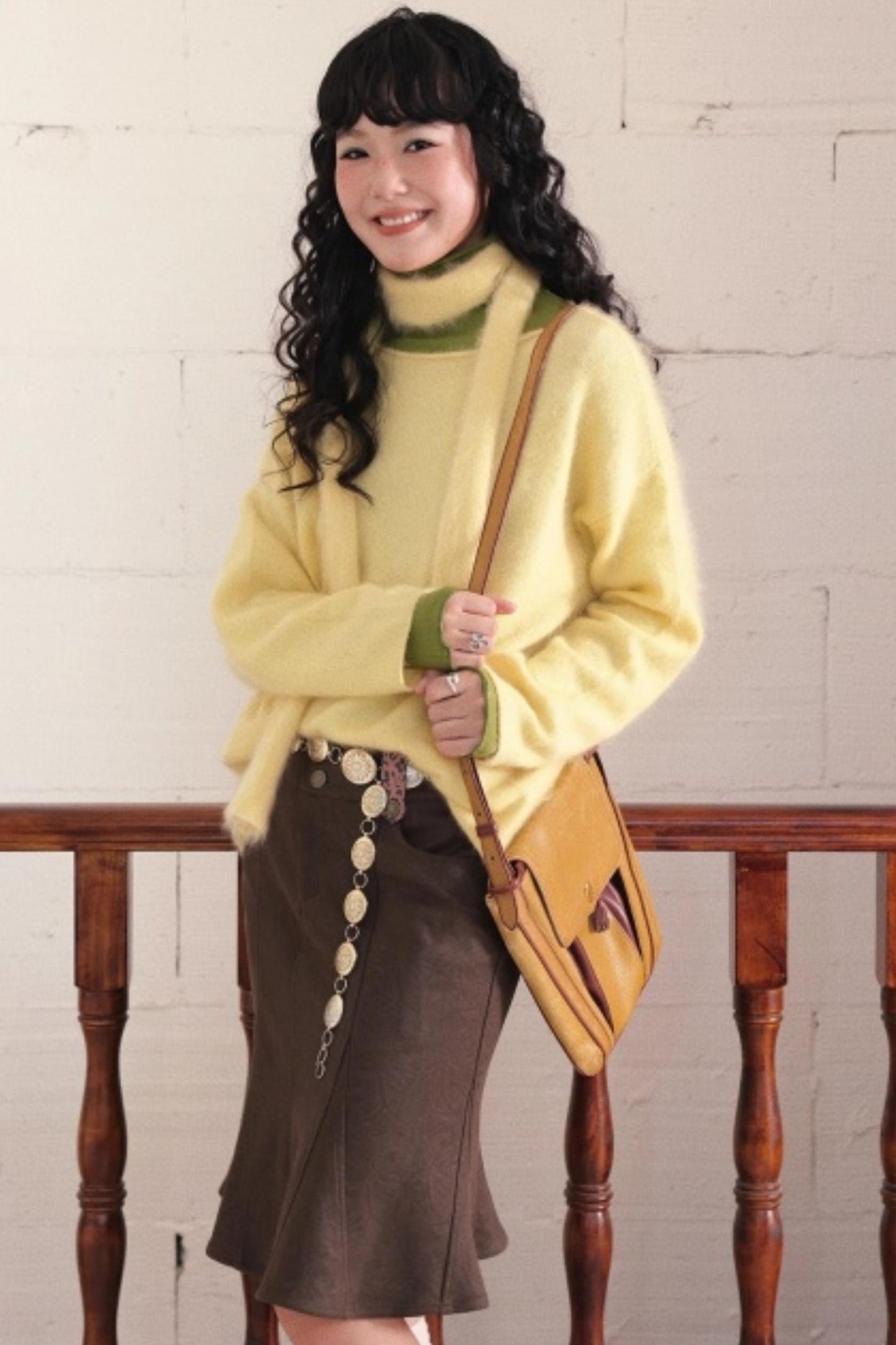 Suede Fishtail Skirt