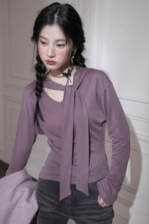 Lyocell Wool Shawl Knitwear Top