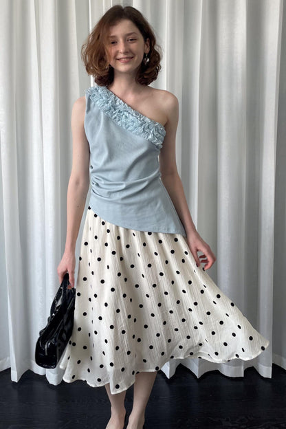 Polka Dot Beige Skirt