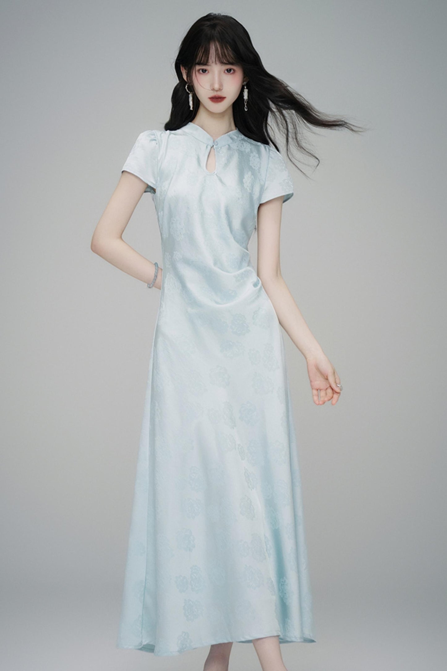 Chic Jacquard Summer Cheongsam Dress