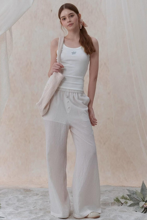 Draped Pearl Stripe Camisole Set-UP