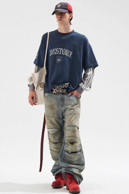 Fake Two Mottled T-Shirt