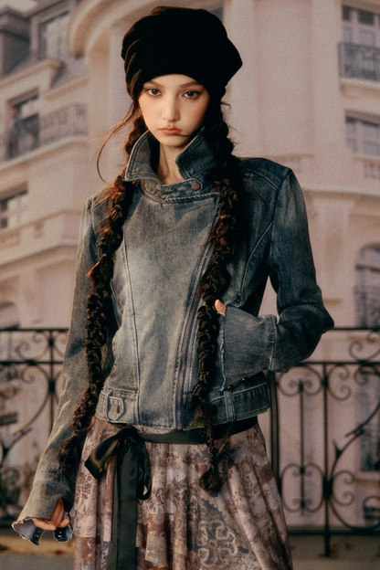 Vintage Süßes Denim-Jacke