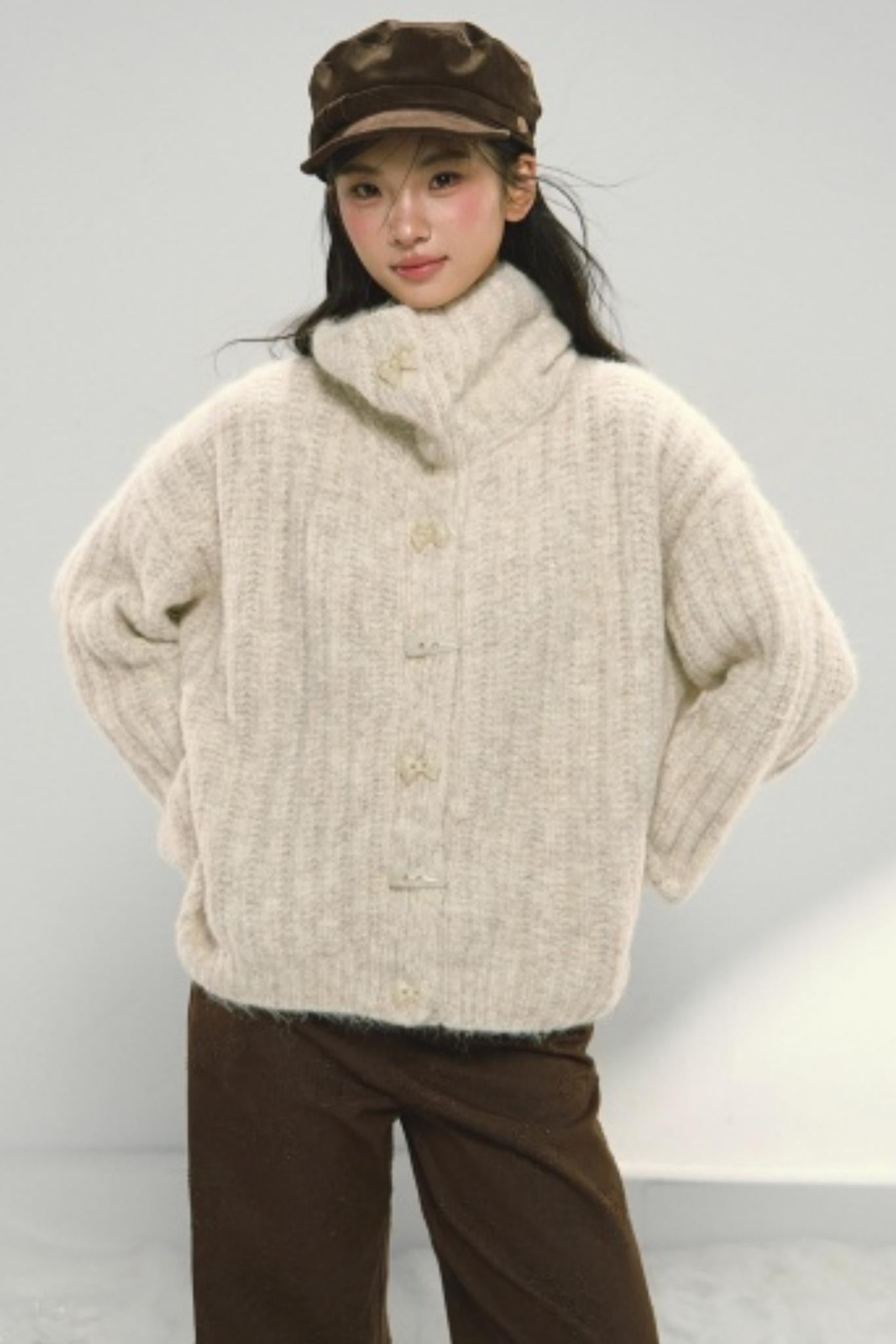 Oatmeal Toggle Knit Cardigan