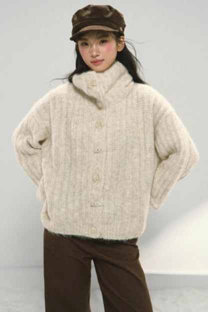 Oatmeal Toggle Knit Cardigan