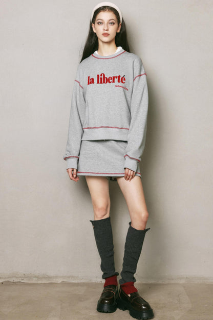 Vintage Gray Sweatshirt & Pants Set-Up