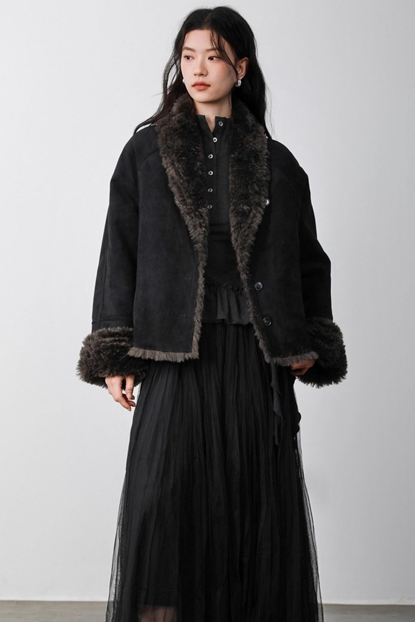 Black Velvet Suede Jacket