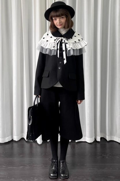 Lace Polka Dot Layered Womens Shawl