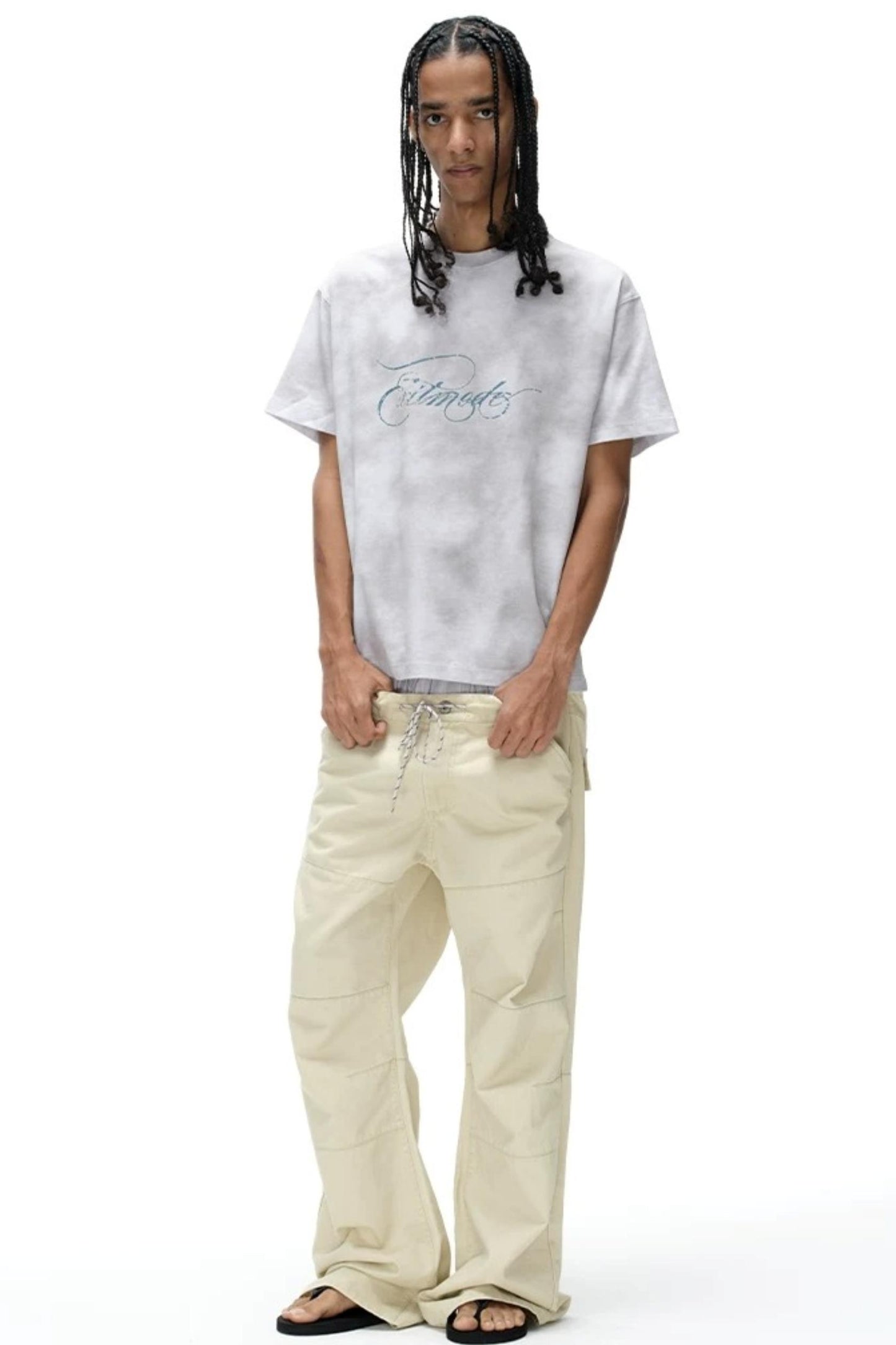 Retro Loose Cotton Spray-Painted T-Shirt