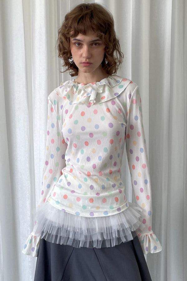 Polka Dot Slim Fit Top