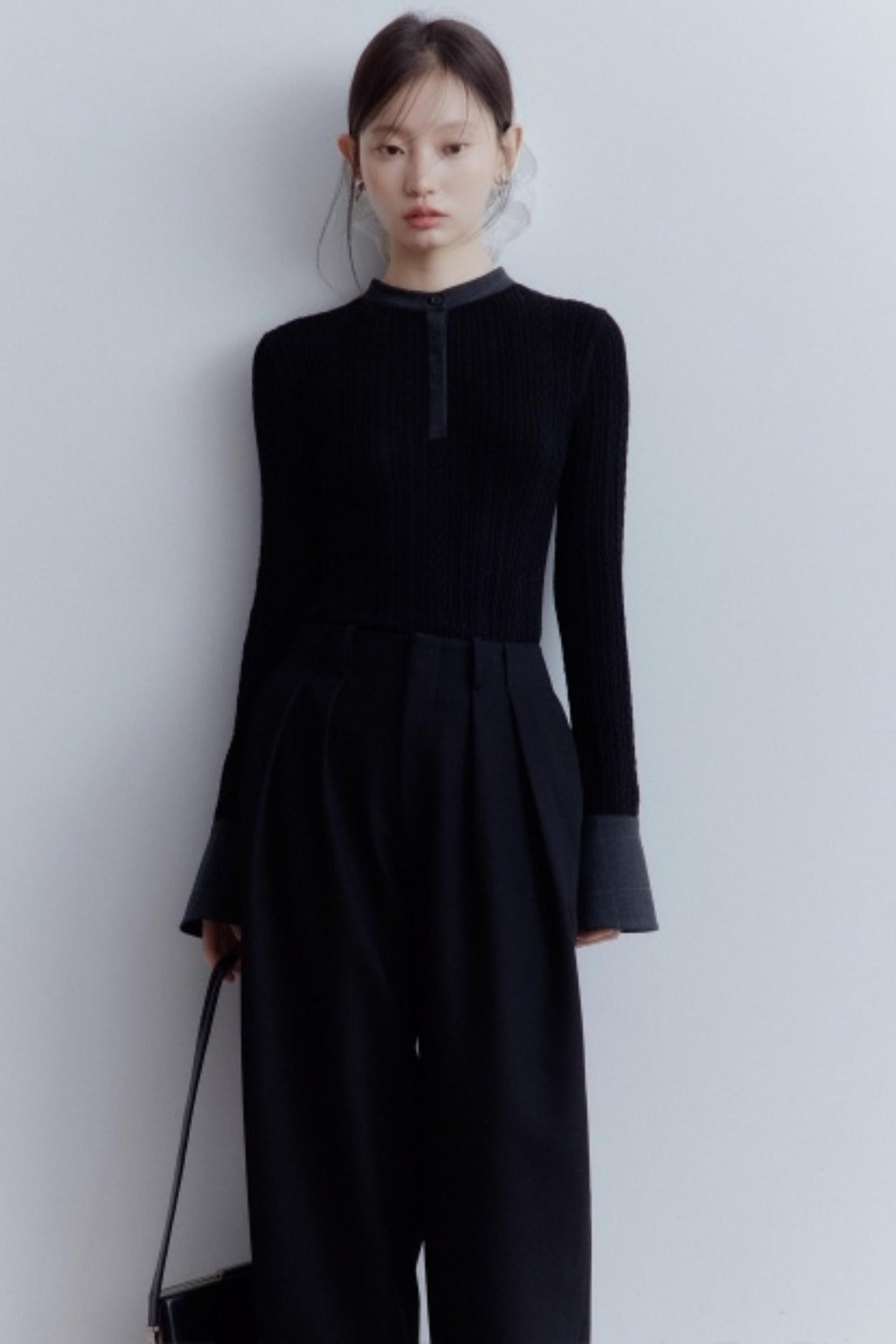 Black Cocoon Shaped Suit Pants