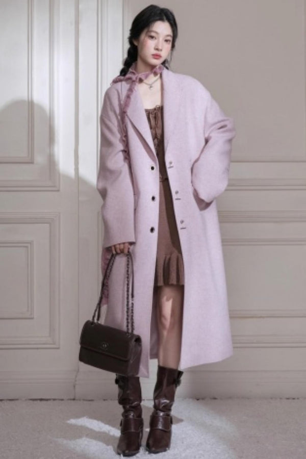 Teaberry Herringbone Tweed Coat