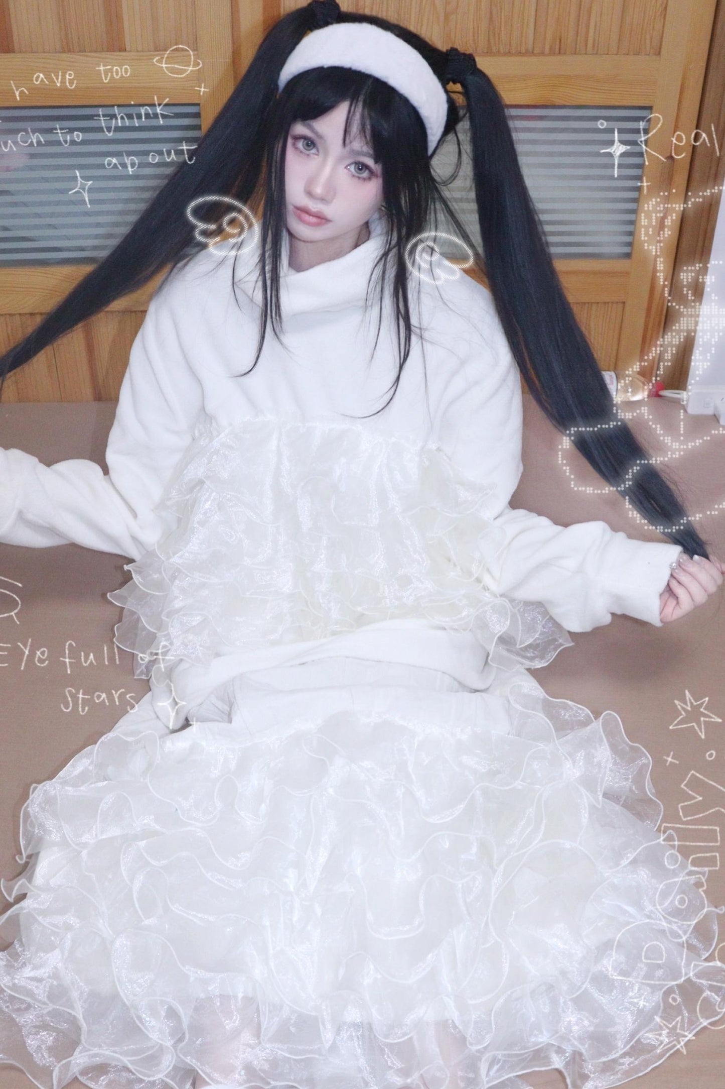 Corduroy Quilted Lace Skirt