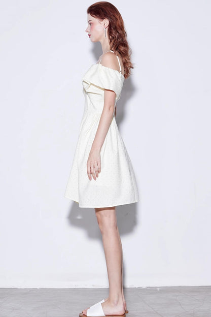 Rhinestone Puff Sleeve Dress