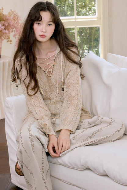 Original Neo-Bohemian Hooded Blouse