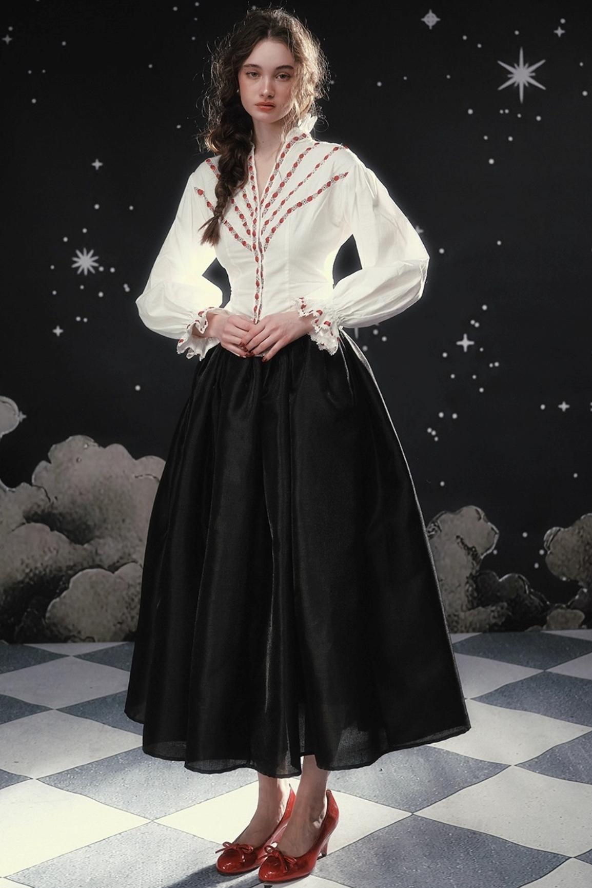 Pearlescent Satin Puffy Skirt